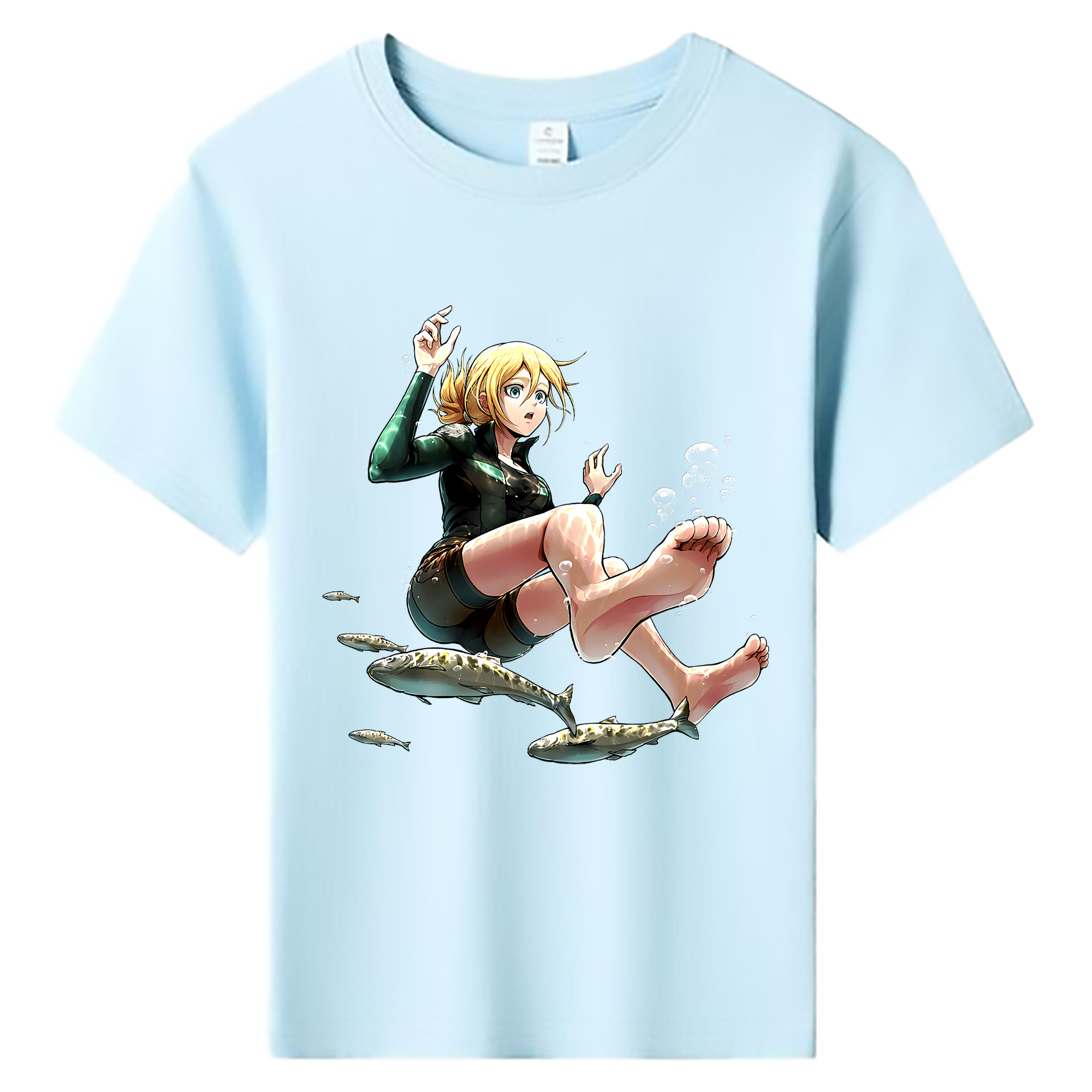 （画像用） 進撃の巨人 クリスタ·レンズ Attack on Titan Christa Lenz 綿100％キッズTシャツ（フロントプリント）